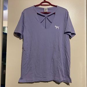 PINK VICTORIA SECRET LILAC CUT-OUT TEE